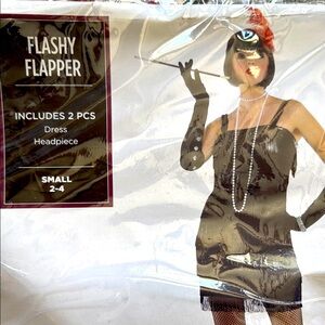 Flashy Flapper Costume Set - Black